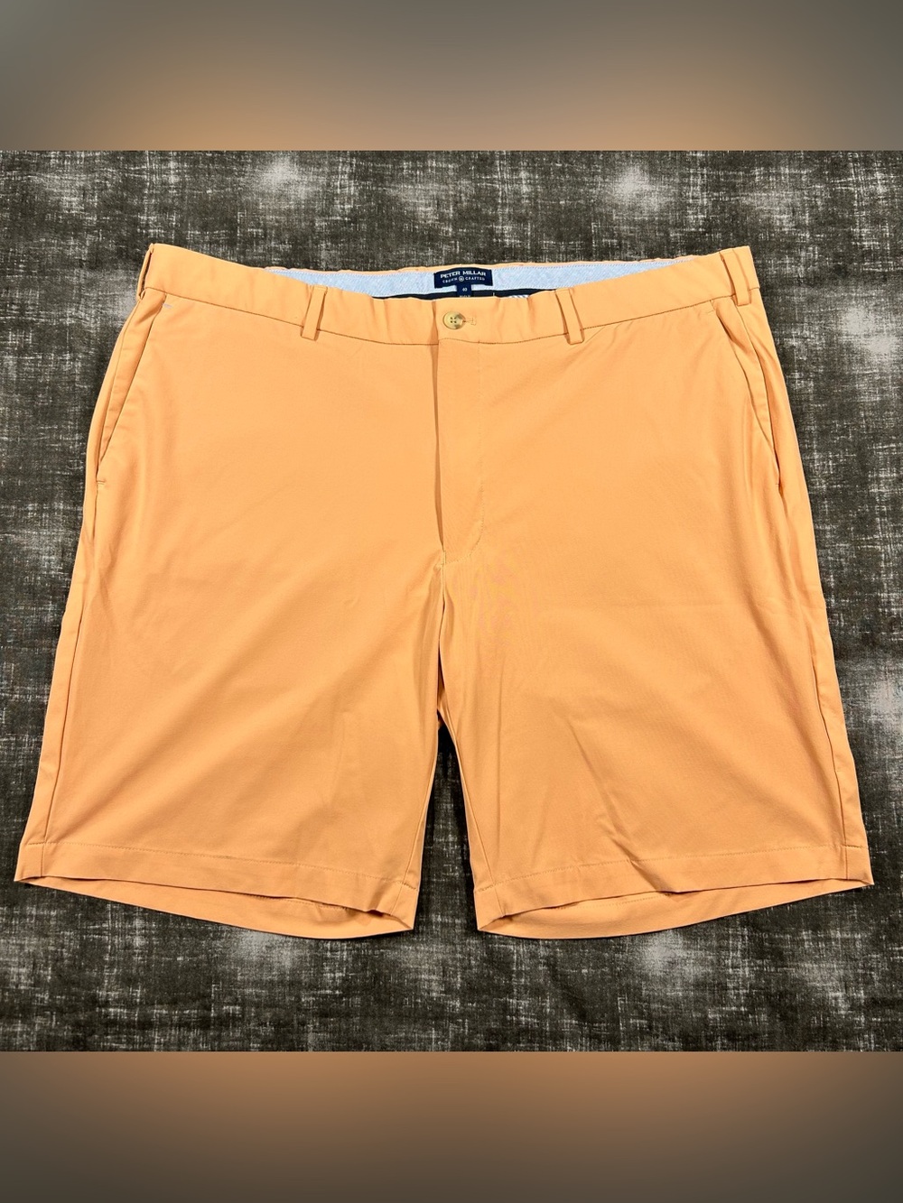 Peter Millar Crown Crafted Shorts Men 40x9 Peach Orange Golf Stealth Performance